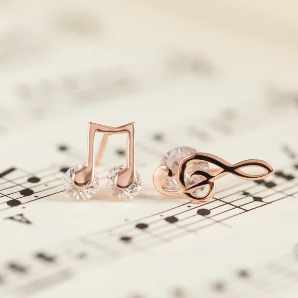 Rose Gold Musical Studs (S925) - Only 1 left! - Picture 3 of 6